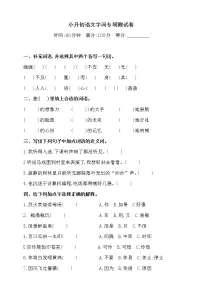 小升初语文字词专项测试卷(含答案)人教统编版