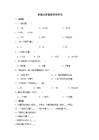 六年级下册数学试题--小升初专题复习 质量及质量的常用单位  人教版（含解析）