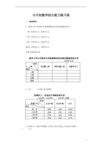 北师大版小升初数学综合能力练习题 有答案