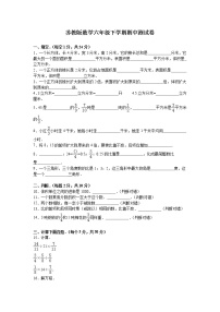 苏教版数学六年级下学期期中测试卷3