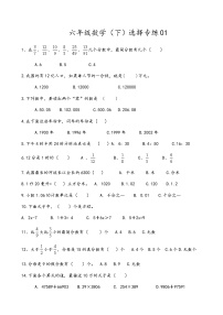 六年级数学（下）选择专练01含答案