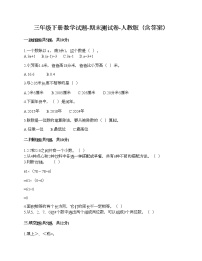 三年级下册数学试题-期末测试卷-人教版（含答案）