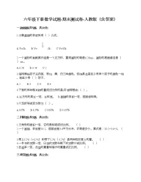 六年级下册数学试题-期末测试卷-人教版(含答案) (3)