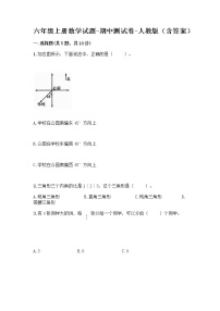 六年级上册数学试题-期中测试卷-人教版（含答案） (8)