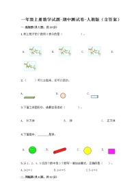 一年级上册数学试题-期中测试卷-人教版（含答案） (3)