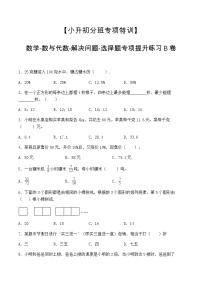 【小升初分班专项特训】数学-数与代数-解决问题-选择题  专项提升练习B卷（通用版，含答案）