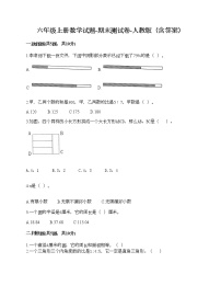 六年级上册数学试题-期末测试卷-人教版（含答案） (4)