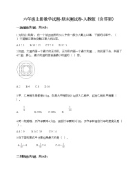 六年级上册数学试题-期末测试卷-人教版（含答案） (19)