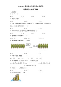 2020-2021学年度小学数学 一年级下册数学期末考试卷-（无答案） 苏教版