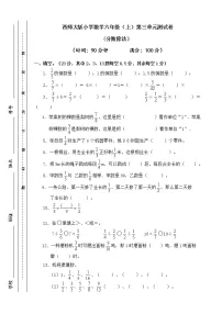 西师大版六年级上册三 分数除法综合与测试精品当堂达标检测题