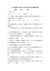 六年级数学下册小升初开学分班考试模拟试题-苏教版-无答案