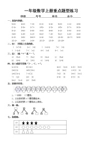 小学数学一年级上册《重点题型》专项练习（共十一大类）