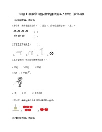 一年级上册数学试题-期中测试卷3-人教版（含答案）