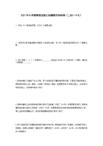 2021年小升初高效过渡之衔接数学知识链（二百一十七）练习题