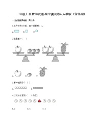 一年级上册数学试题-期中测试卷4-人教版（含答案） (2)