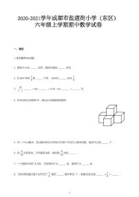 2020_2021学年四川成都锦江区盐道街小学（东区）六年级上学期期中数学试卷