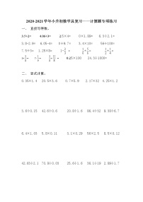 2020-2021学年小升初数学总复习——计算题专项练习（无答案）