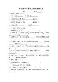 西师版小学六年级上册数学期末试题