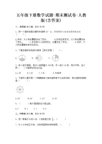 五年级下册数学试题-期末测试卷-人教版(含答案)