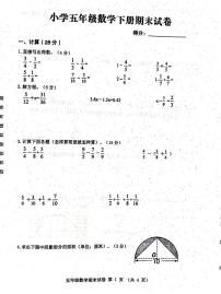 江苏省徐州新沂市2020年五年级下学期期末数学试卷