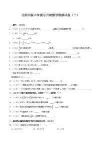 北师大版六年级小升初数学模拟试卷（三）