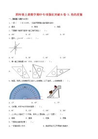 【期中专项复习】四年级上册数学期中专项强化突破B卷-3.角的度量     人教版（含答案）