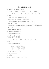 小学数学人教版二年级上册4 表内乘法（一）2~6的乘法口诀2、3、4的乘法口诀第4课时一课一练