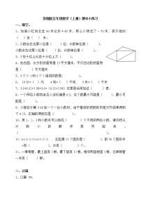 苏教版五年级数学（上册）期中小练习