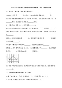 2021-2022学年数学五年级上册期中模拟卷（十）人教版含答案