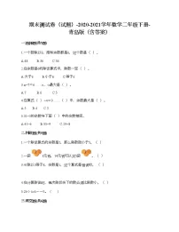 期末测试卷（试题）-2020-2021学年数学二年级下册-青岛版（含答案）