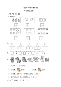 2021年人教版小学一年级数学上册期中复习试卷20（无答案）