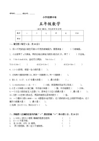 2021年人教版数学五年级上册期中复习卷19（无答案）