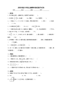 北师大版六年级上册期中测试数学试卷（B卷含答案）