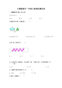 人教版数学一年级上册期末测试卷加答案下载