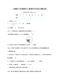 人教版六年级数学上册《期末考试综合测试卷》试题及参考答案