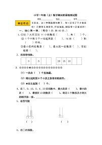 小学数学一年级上册期末试卷