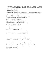 六年级上册数学试题-期末测试卷10-人教版（含答案）