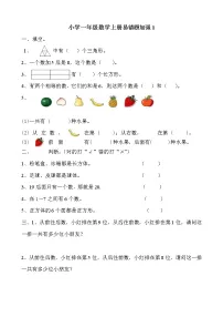 小学一年级数学上册易错题练习题3套