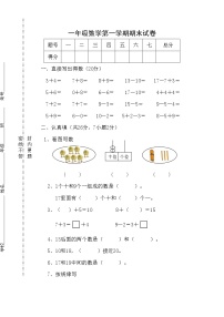 2021年苏教版小学数学一年级上册期末复习卷11（无答案）