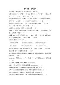 小学数学四年级上《数与代数》专项练习  人教版 Word含答案