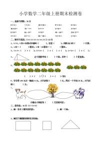 二年级上册期末试卷数学题