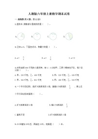 人教版六年级上册数学期末试卷带答案（实用）