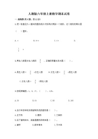 人教版六年级上册数学期末试卷及参考答案AB卷