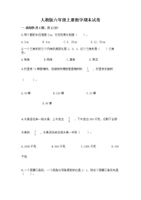 人教版六年级上册数学期末试卷含答案（A卷）