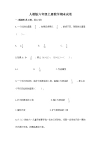 人教版六年级上册数学期末试卷附参考答案（模拟题）