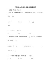 人教版六年级上册数学期末试卷及参考答案（夺分金卷）