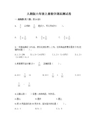 人教版六年级上册数学期末测试卷附答案（巩固）