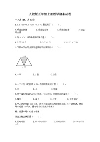 人教版五年级上册数学期末试卷附参考答案（轻巧夺冠）