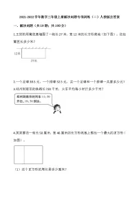 2021-2022学年数学三年级上册解决问题专项训练（二）人教版含答案