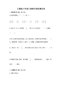 人教版六年级上册数学期末测试卷及答案（夺冠系列）